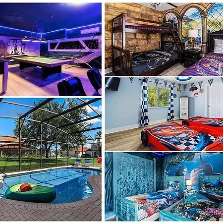 Cozy Themed Villa 6 Br/4 Ba, Close To Disney